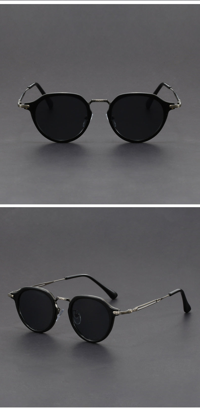 Steampunk metal round sunglasses