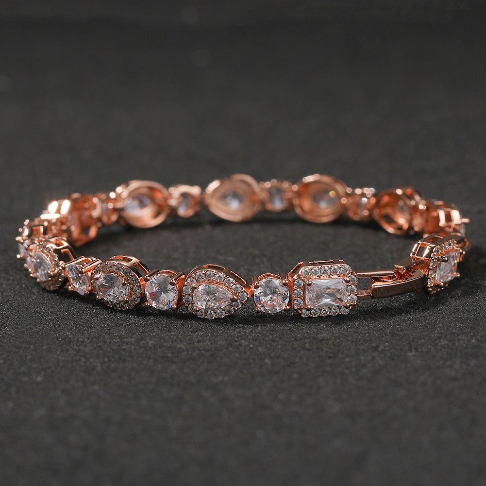Geometric Zirconia White Diamond Bracelet