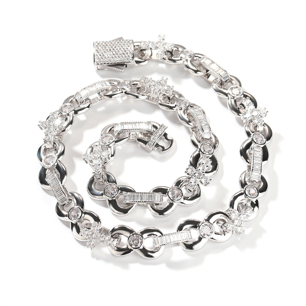 12mm Infinity Cross Necklace with Spring Clasp