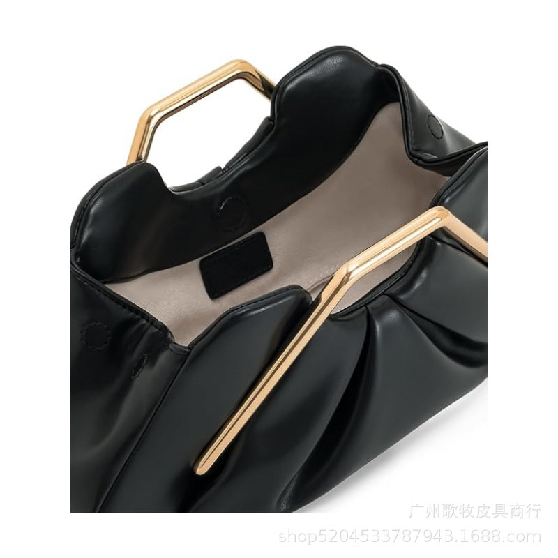 Retro PU "Cloud" Ruched Handbag