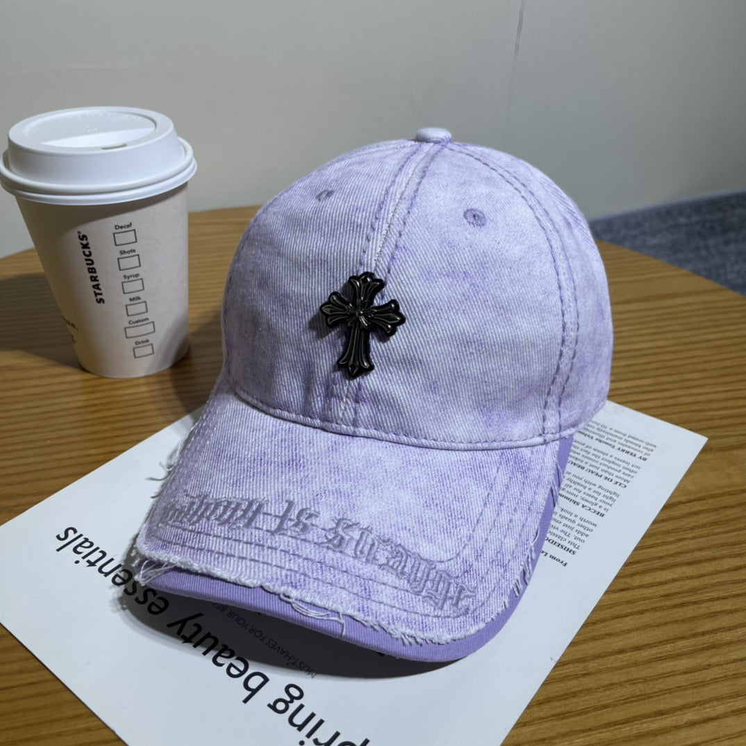 Chrome Hearts Ripped Denim Baseball Cap