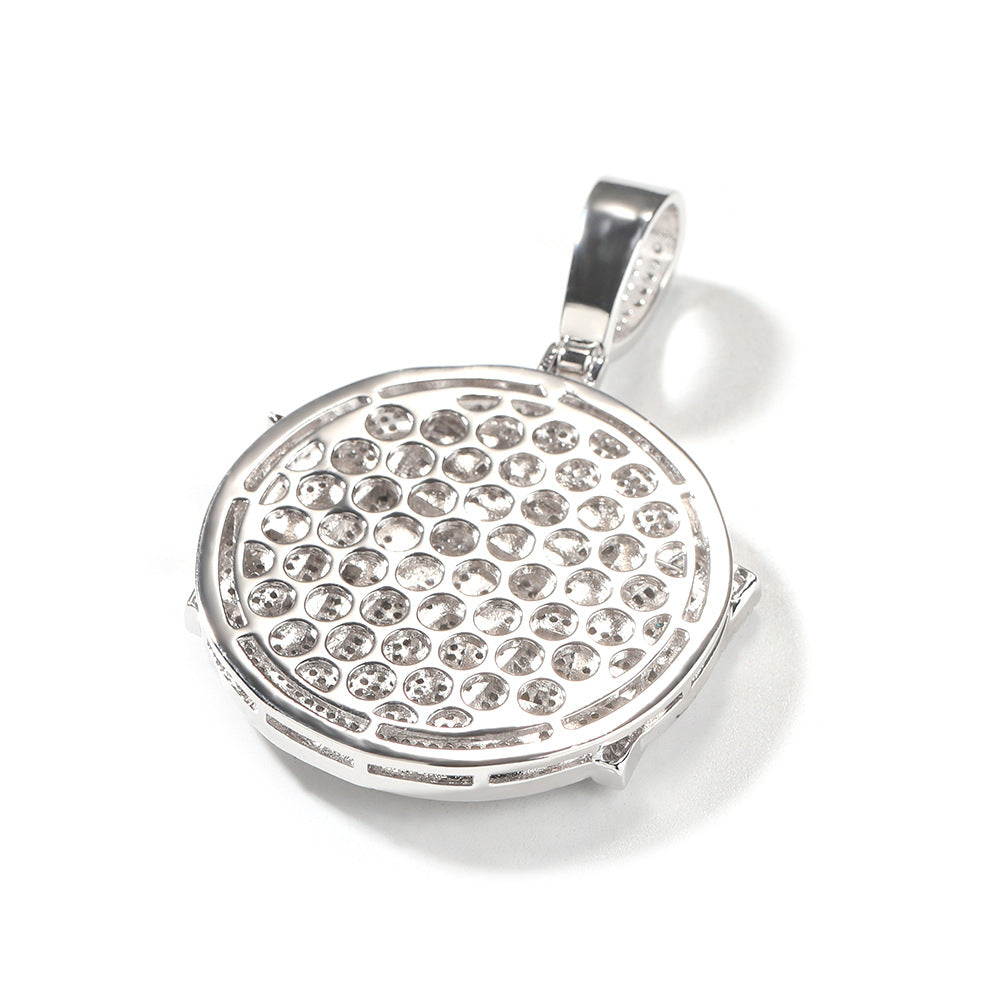 "Money and Family" letter pendant round disc necklace