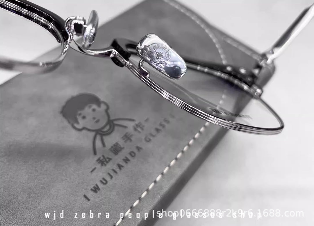 Chrome Hearts Large Frame Titanium Frame Semi-Rim Eyeglasses