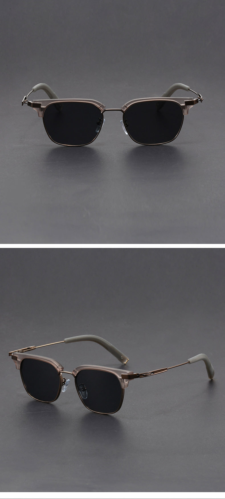 Classic half-rimmed browline Clubmaster sunglasses
