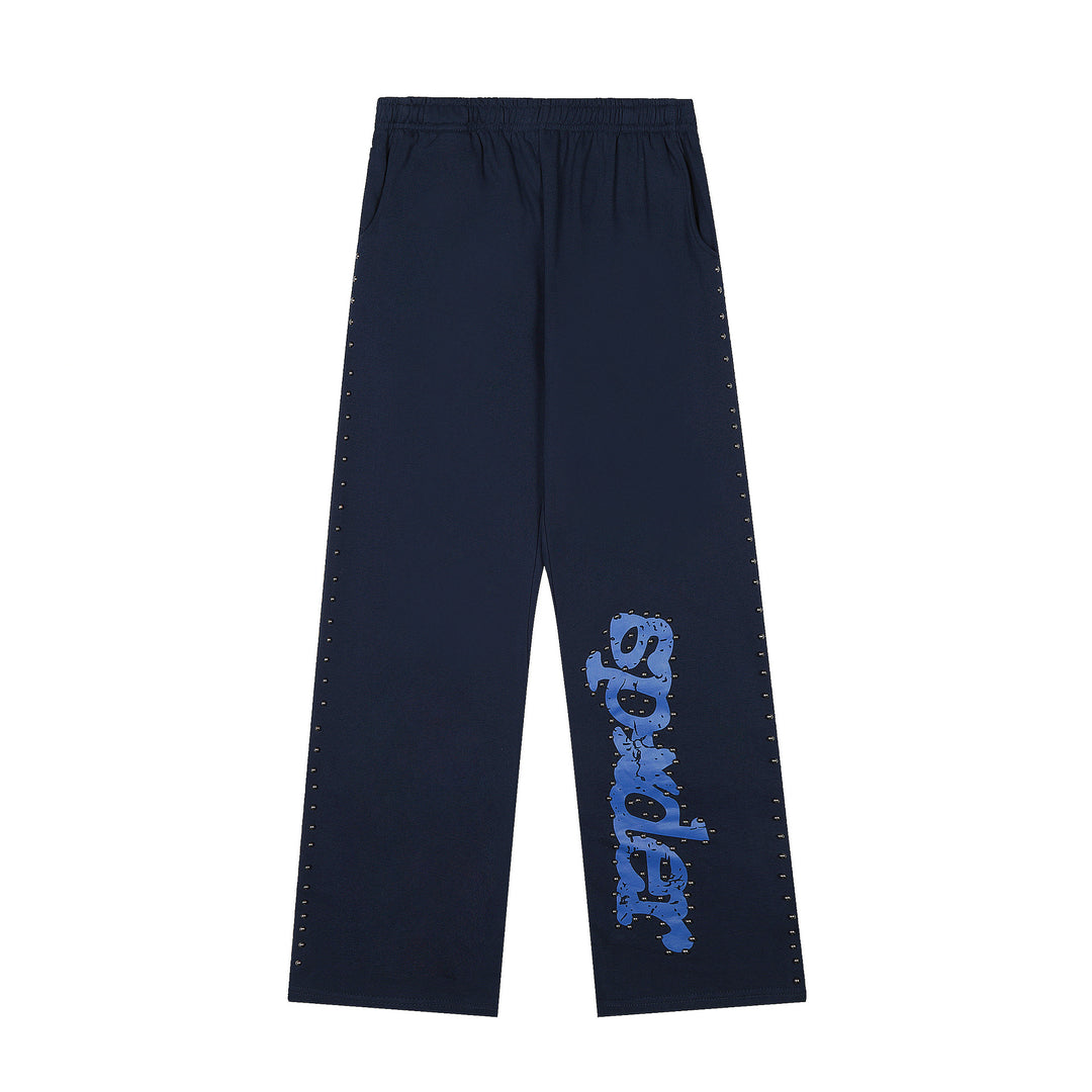 Sp5der patterned beaded 555555 hoodie and trousers