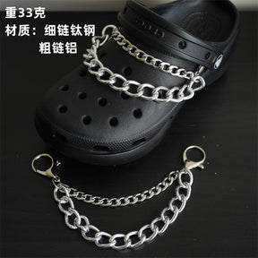 Hole shoe chain cool punk dark multi-layer shoe buckle rivet pearl shoe chain