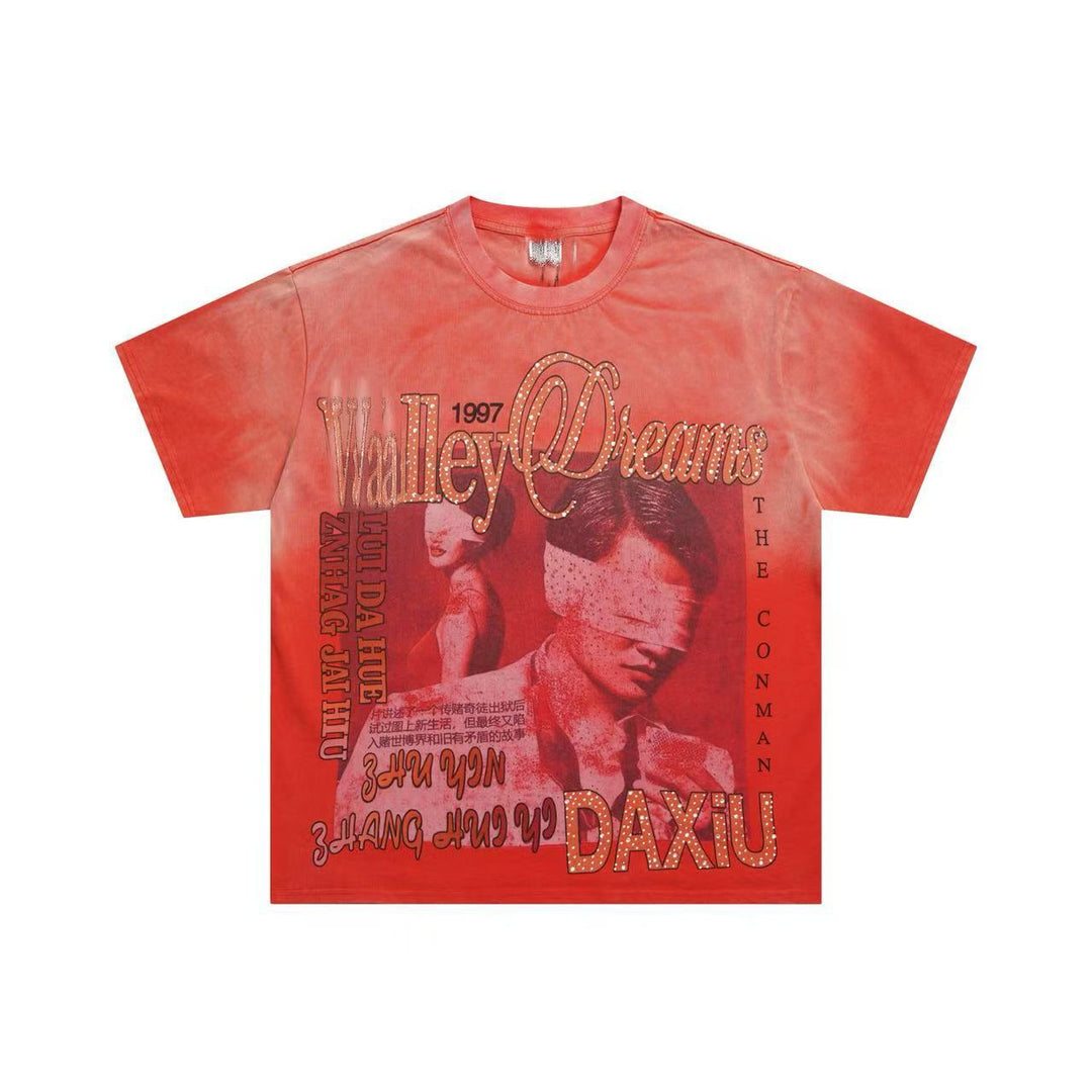 VAL Washed and Distressed Streetwear T-Shirt