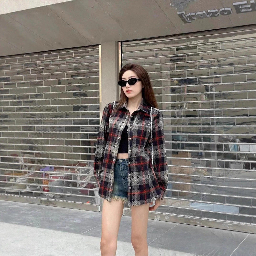 Chrome Hearts Paisley Cross Print Jacquard Long-Sleeved Shirt