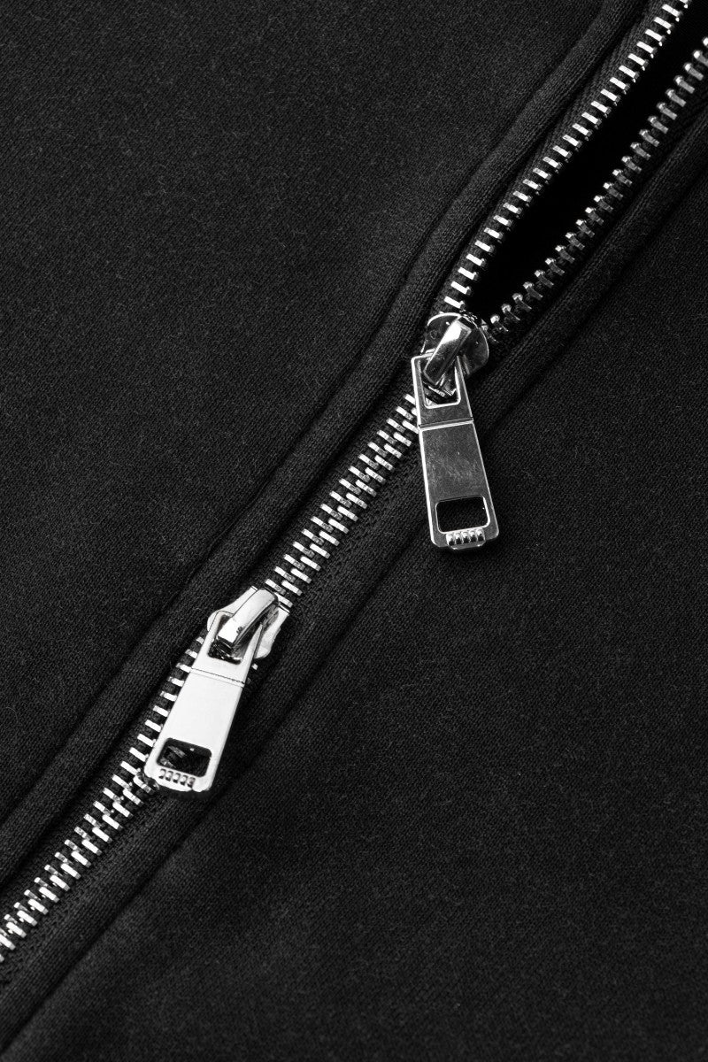 07 Dark style embroidered zip-up hooded sweatshirt