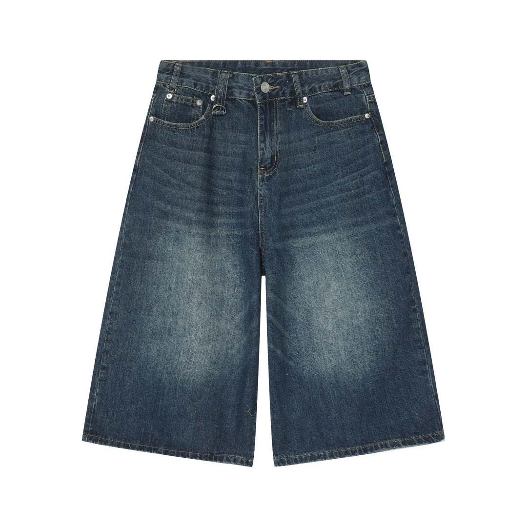 Summer Loose Fit Cropped Straight Leg Denim Shorts