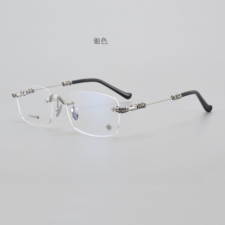 Chrome Hearts rimless pure titanium eyeglasses