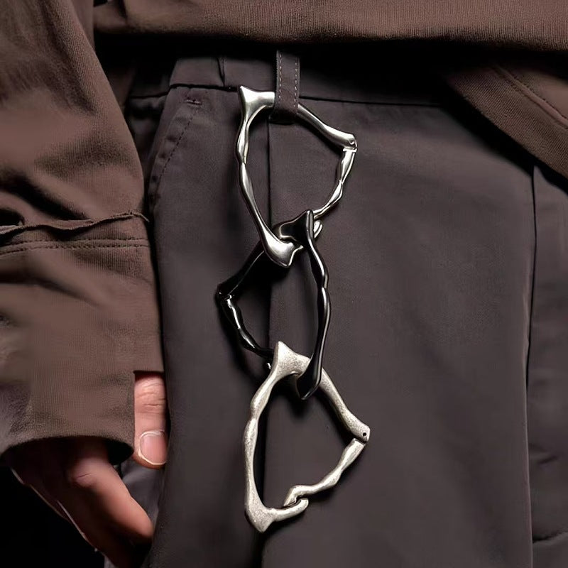 Triangle Bone Buckle Metal Keychain Pendant