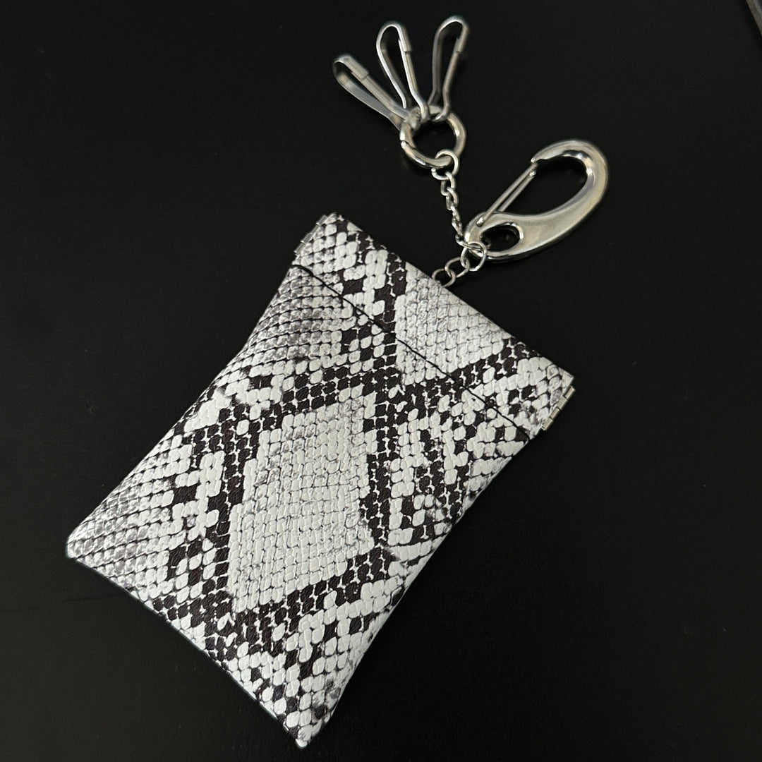 White Python Waist Coin Purse, Card Holder, Keychain
