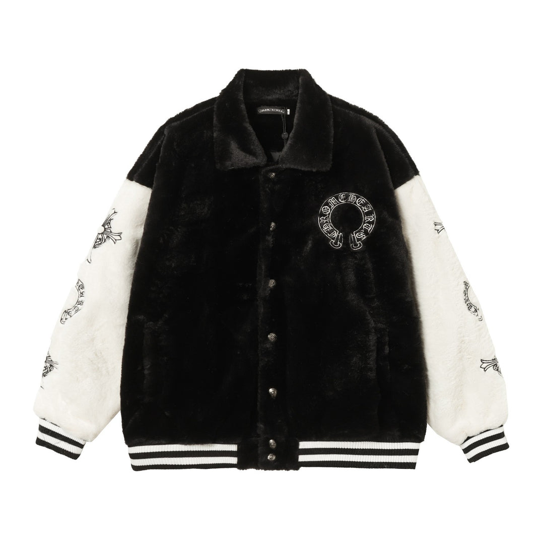 Chrome Hearts Embroidered Cross Baseball Jacket