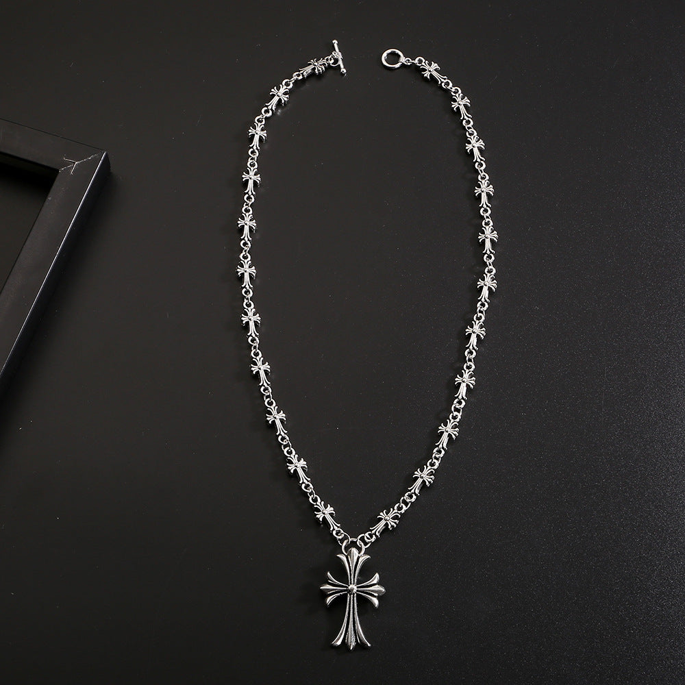 Chrome Hearts Style Dark Cross Necklace