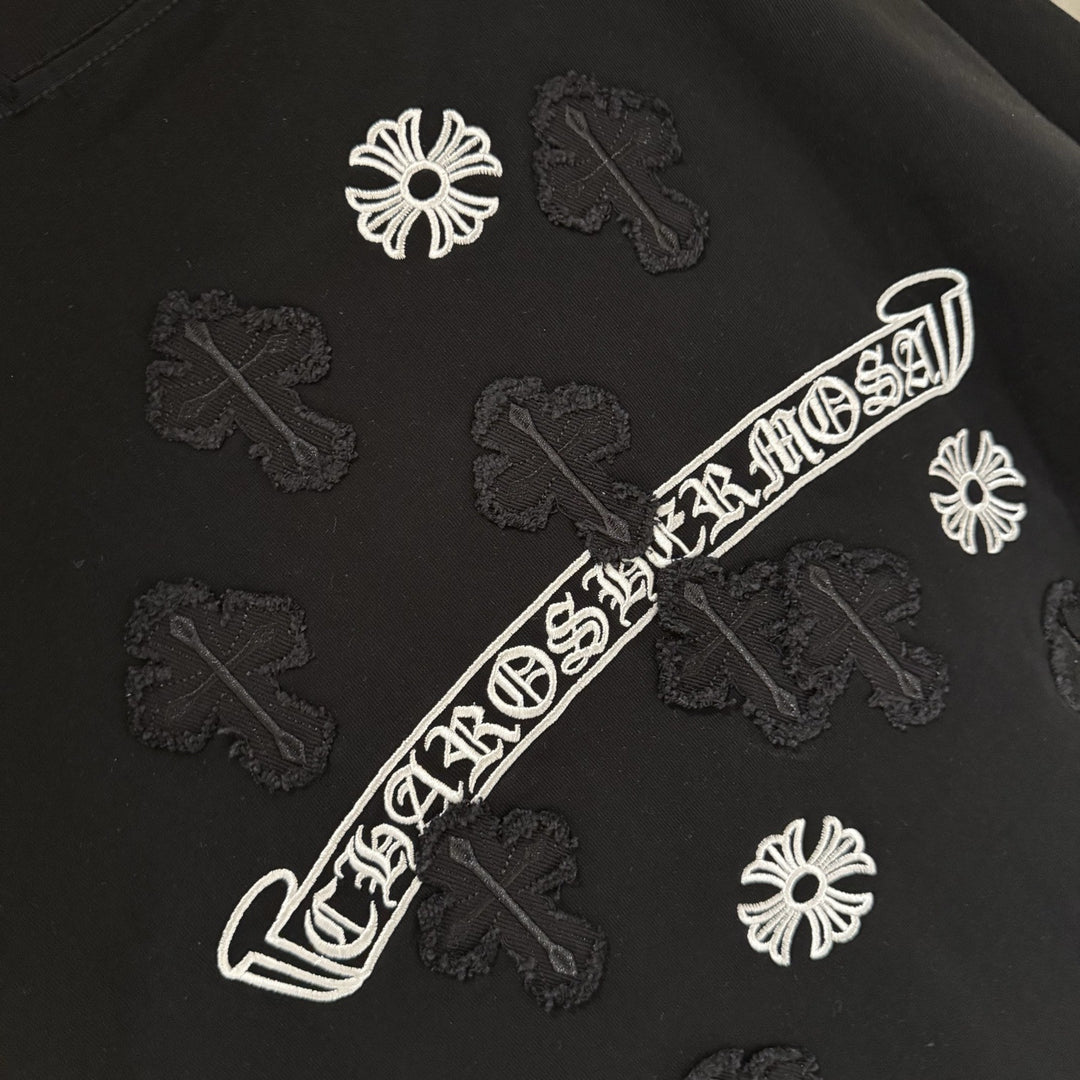 Chrome Hearts Embroidered Distressed Short-Sleeve T-Shirt