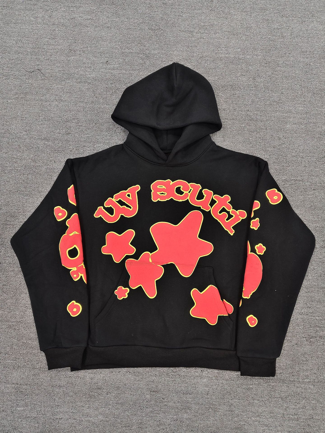Sp5der Foam Print Spider Thick Fleece Hoodie