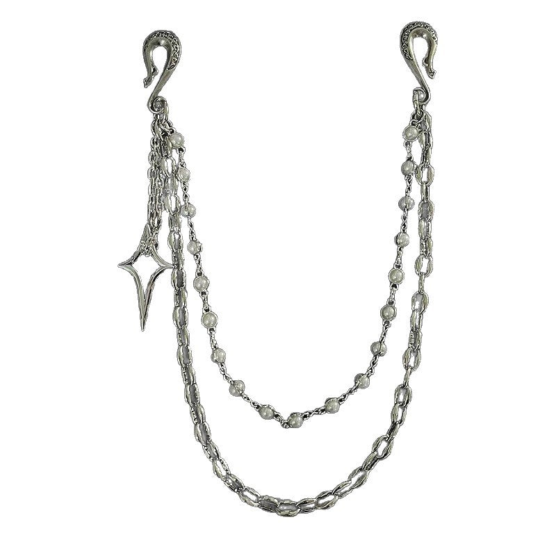 Hip Hop Double-Layer Pearl Shell Jeans Chain Waist Chain