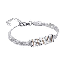 Flat snake bone chain diamond engraving bracelet