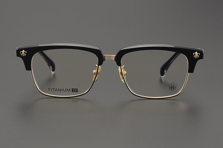 Chrome Hearts Style Business Semi Rimless Eyeglasses