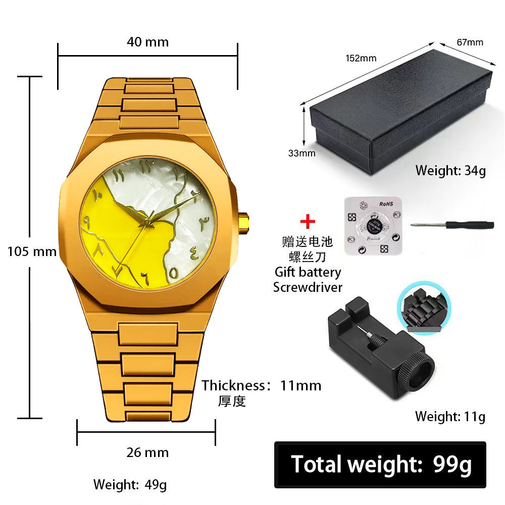 Sports-Style Waterproof Plastic Watch with Arabic Numerals
