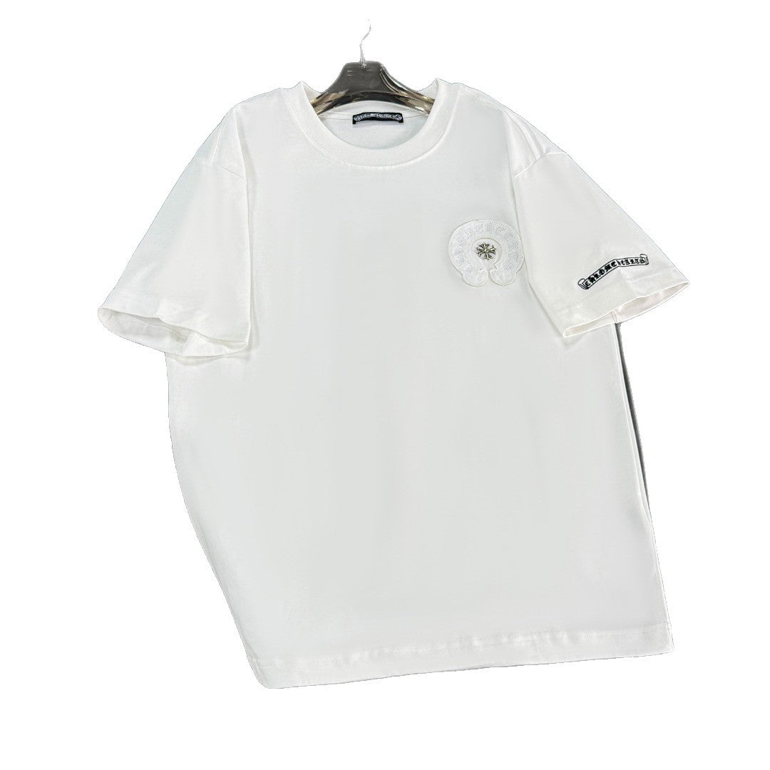 Chrome Hearts heavy-duty cross-stitch embroidery T-shirt