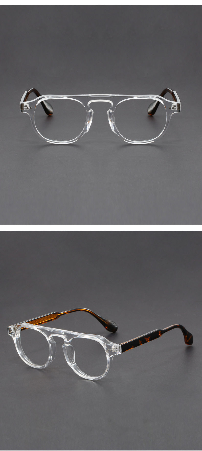 Hand-Carved Retro Aviator Eyeglass Frames