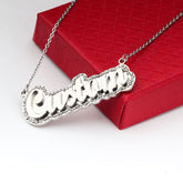 Customized double layer diamond name necklace