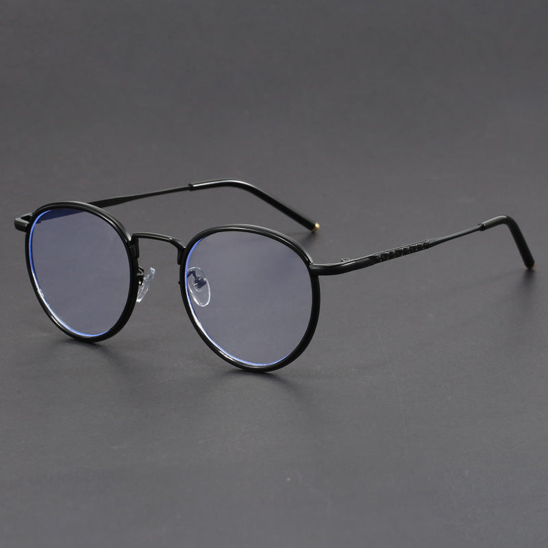Irregular vintage round face slimming glasses