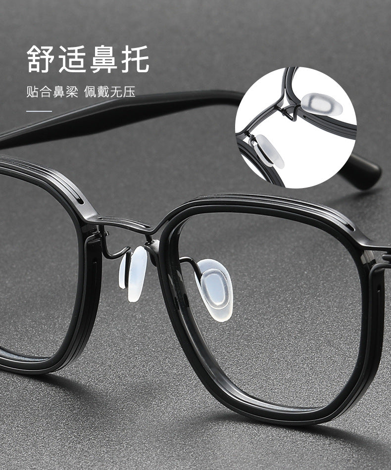 Square retro eyeglass frames for larger faces