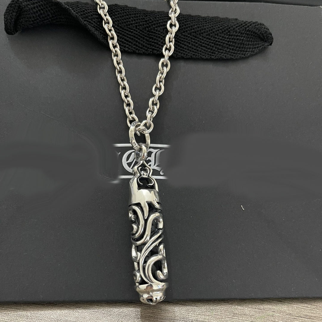 Chrome Hearts hollow cylindrical vine pendant necklace