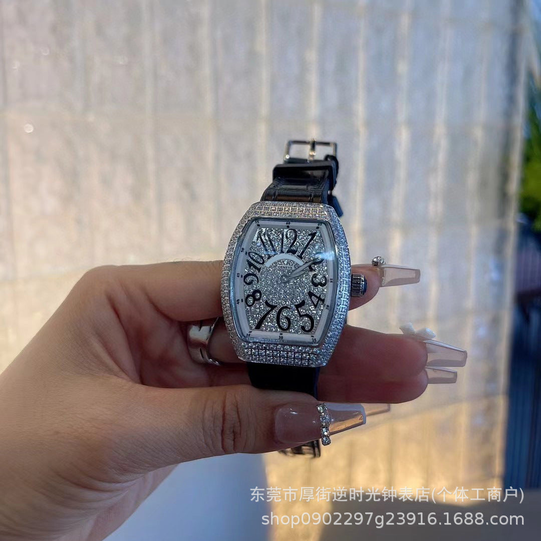 FM-Style Starry Sky Tonneau-Shaped Large-Dial Watch