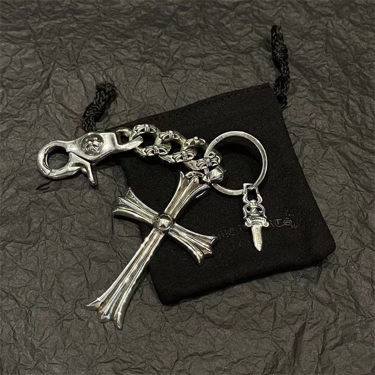 Chrome hearts cross sword keychain