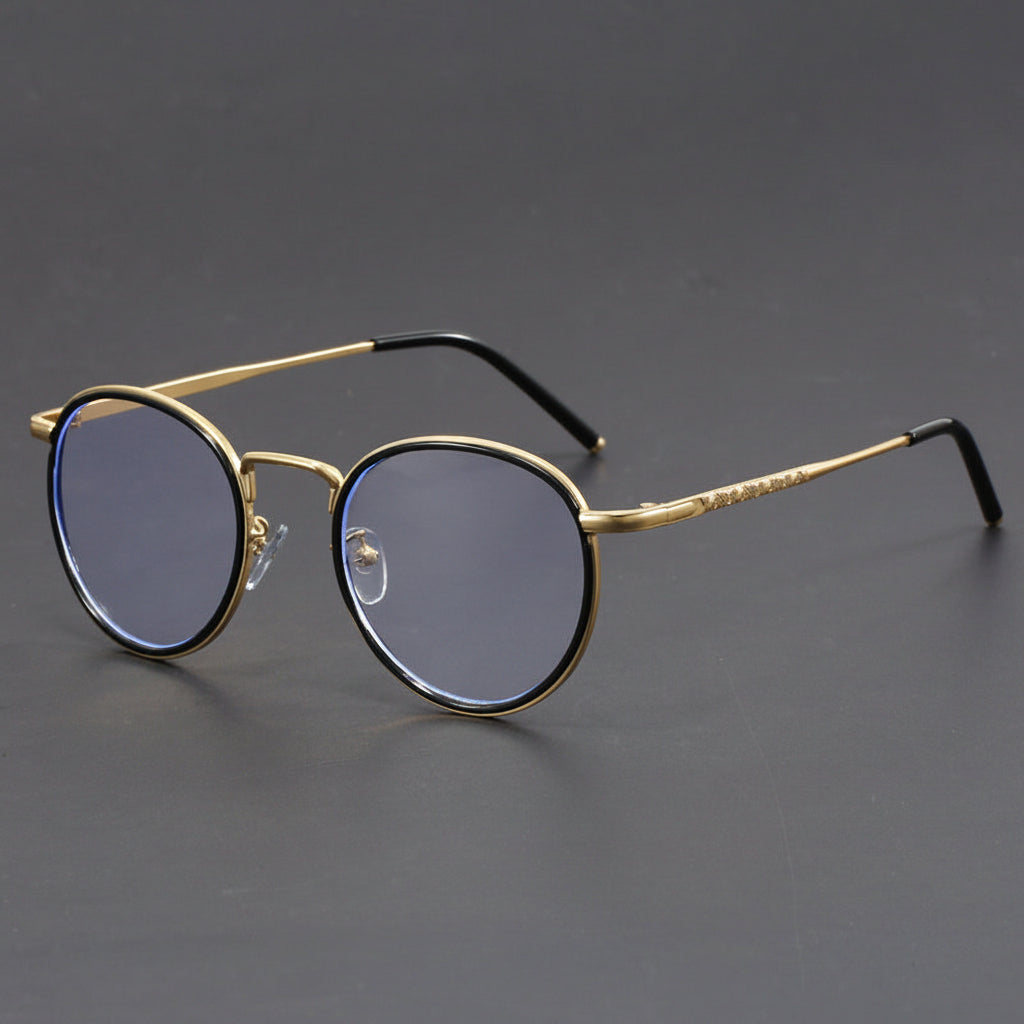 Irregular vintage round face slimming glasses