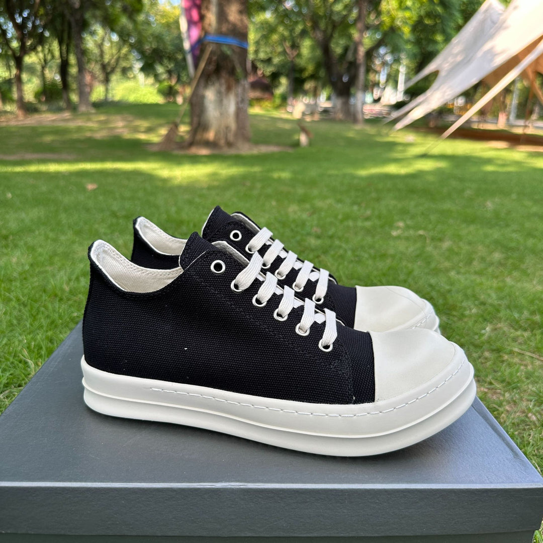 Low-Top Men's Shoes Casual Thick-Soled Canvas Sneakers