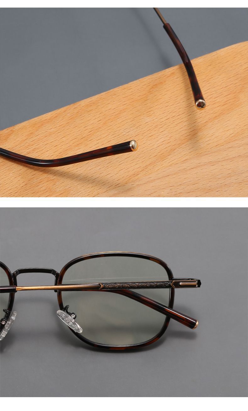 Slim ultralight square metal frame glasses