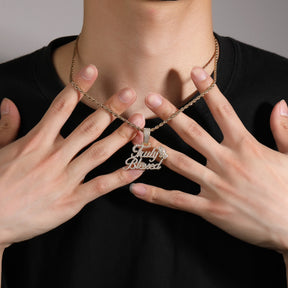 Truly Blessed Praying Hands Pendant Letter Necklace