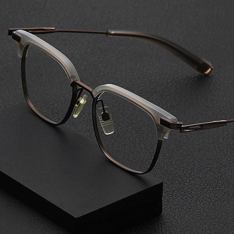 Retro Large Face Square Frame Eyebrow Frame Glasses
