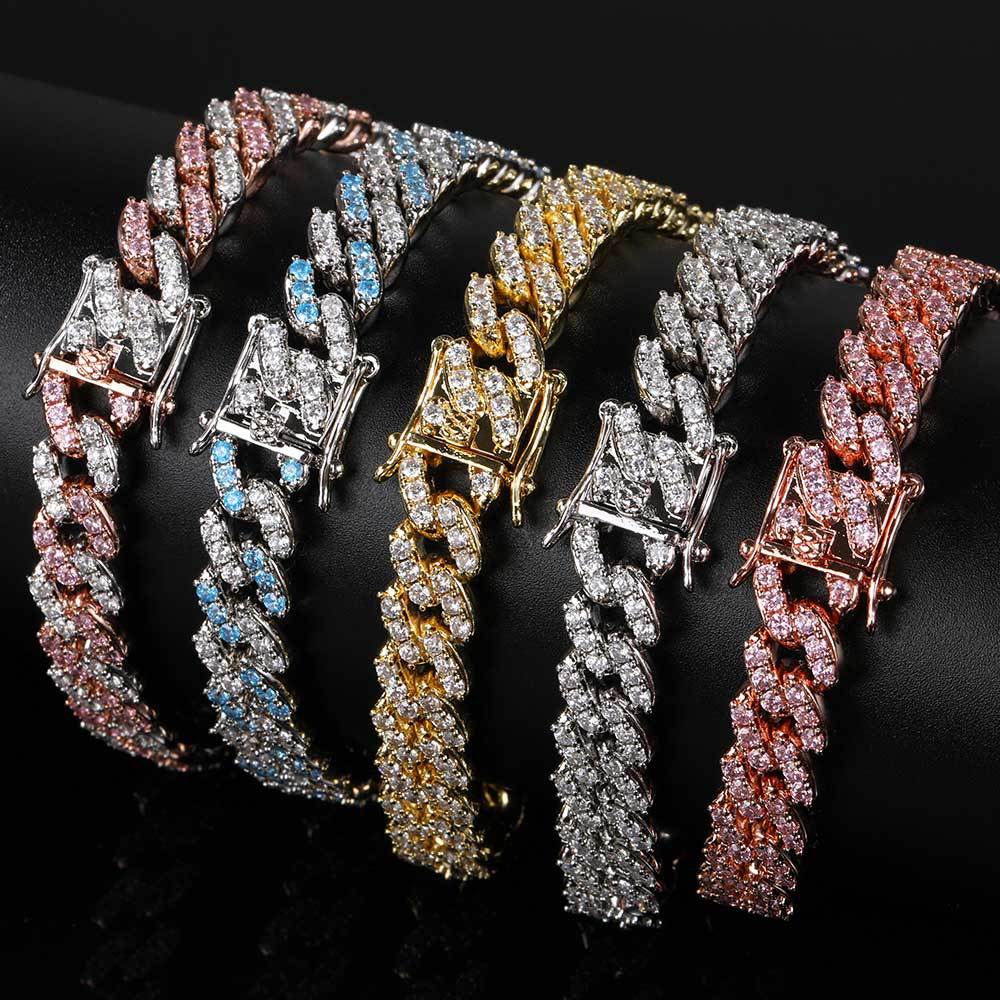 9mm Single-Row Zircon Cuban Link Bracelet