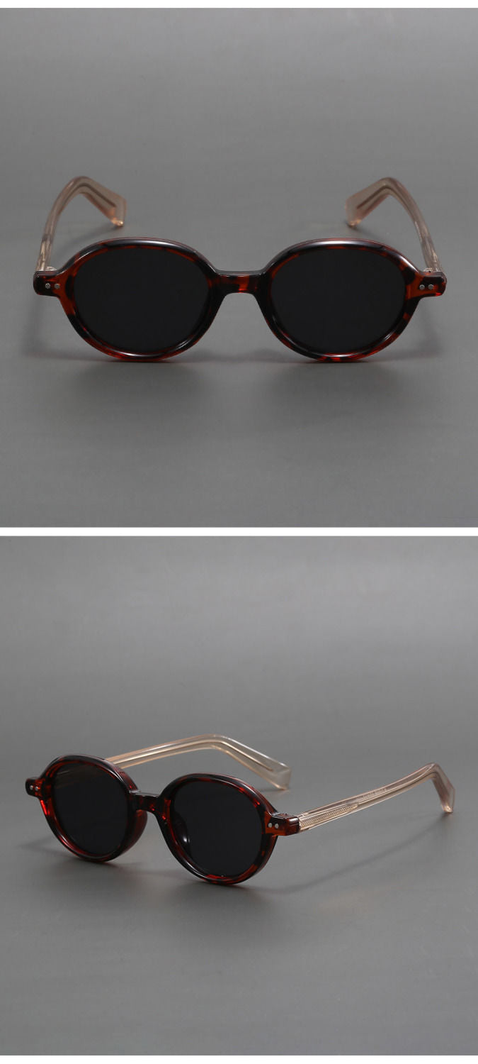 Retro oval shaped casual sun blocking sunglasses