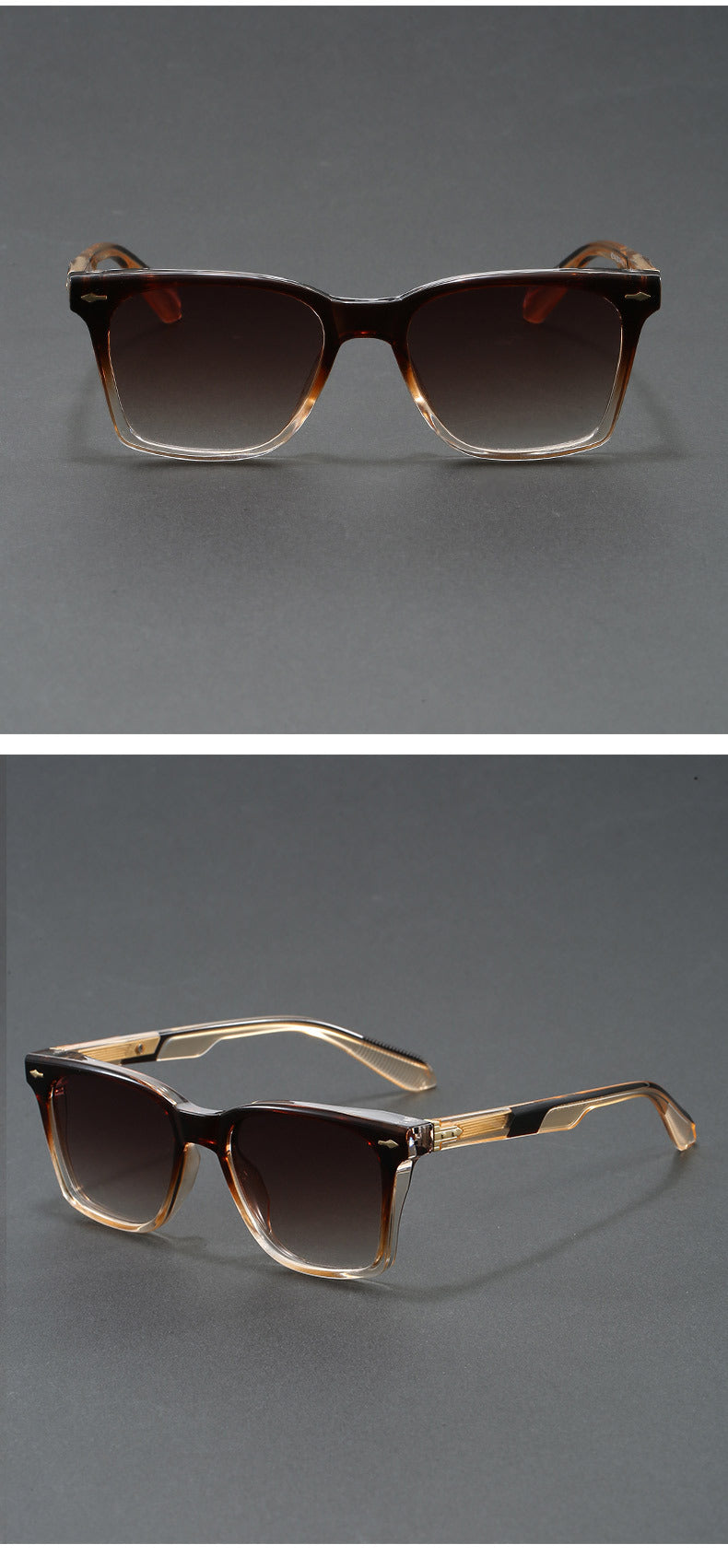 Retro luxury square polarized sunglasses