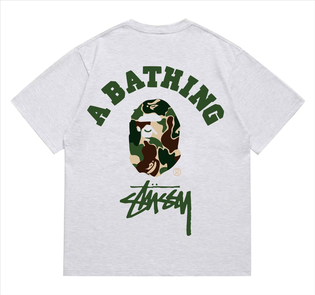 BAPE loose fit short-sleeved letter print t-shirt