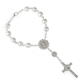 rosary bracelet lace glass imitation pearl