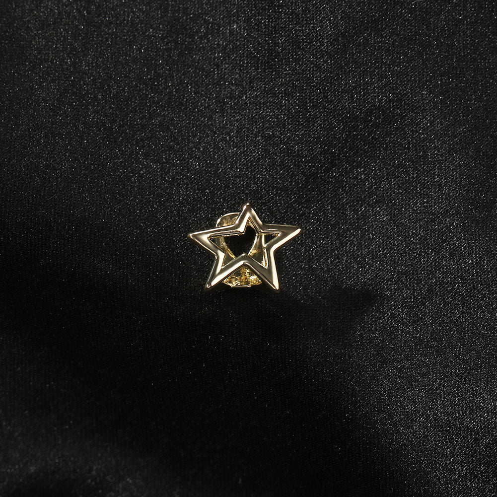 Hip-hop niche design hollow five-pointed star braces