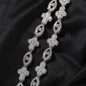 mens gold chain Diamond eye cross necklace