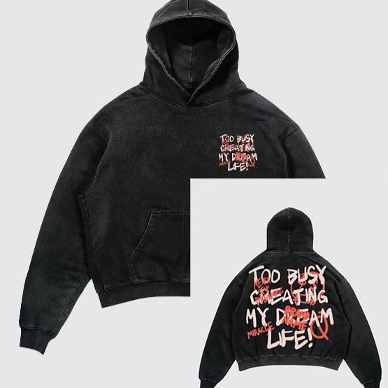 Hooded Cardigan with Small Bell and Letter Print