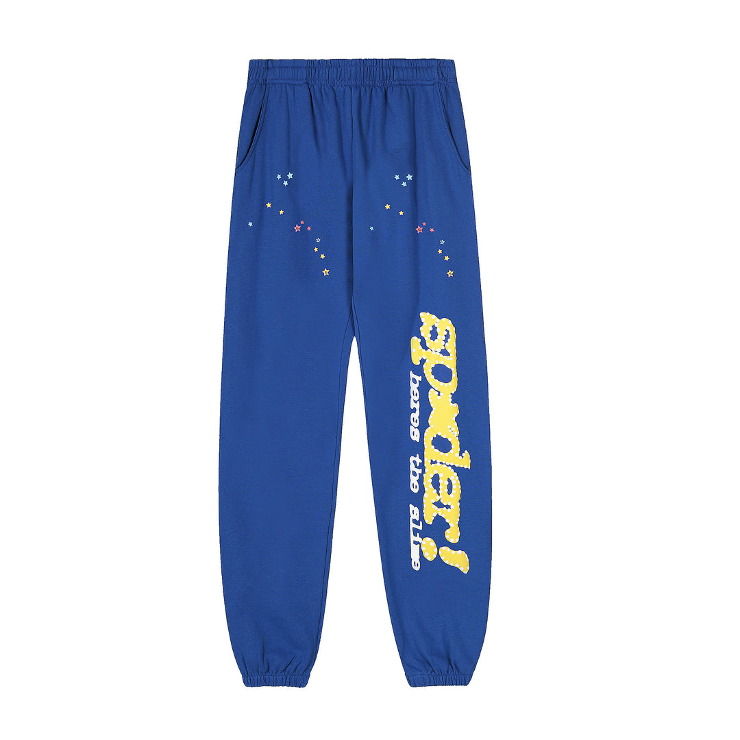 Sp5der 555555 star pattern hooded trousers and sweatshirt