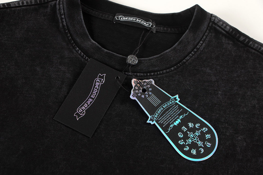 Chrome Hearts Summer Embroidery Print Cotton T-Shirt Short-Sleeve