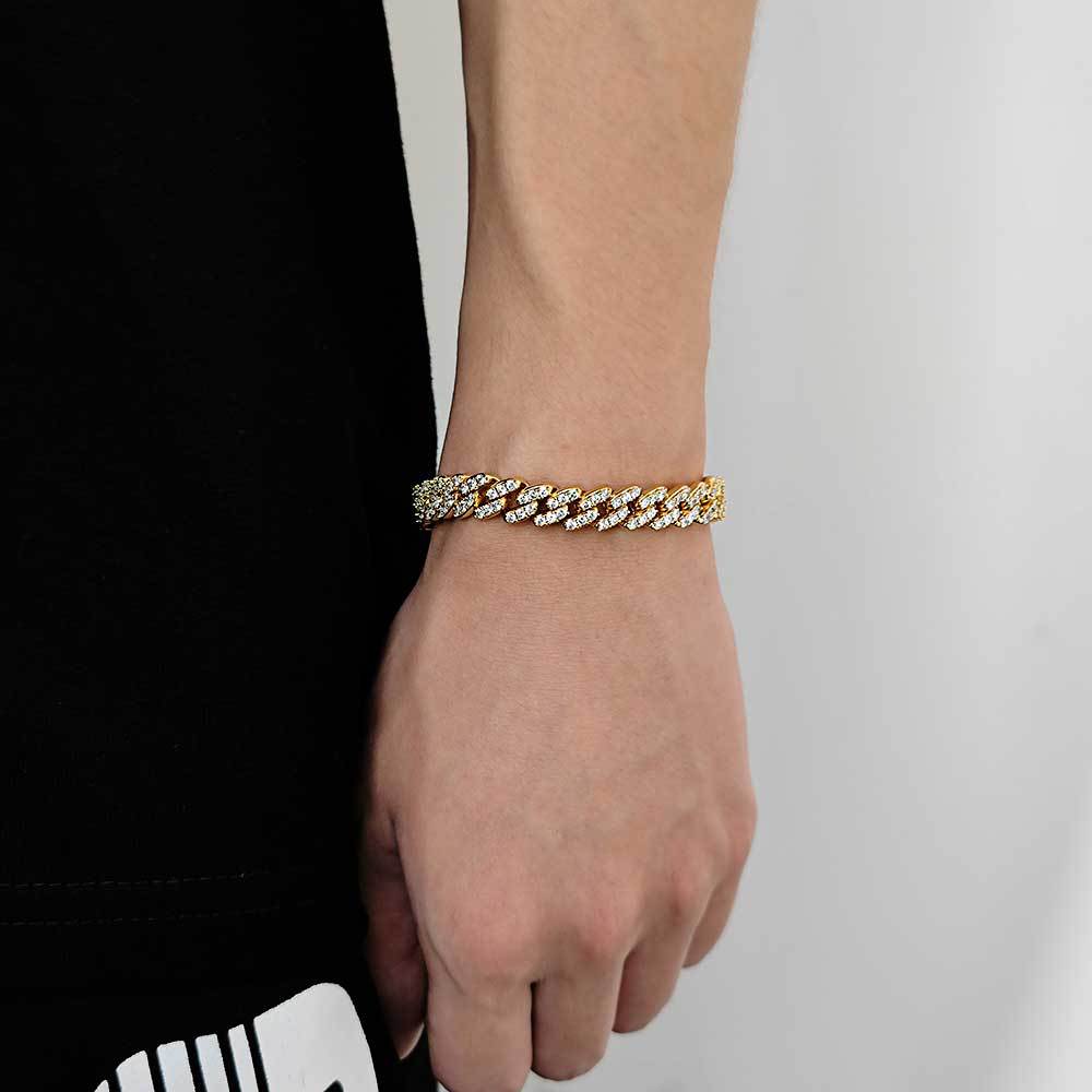 9mm Single-Row Zircon Cuban Link Bracelet