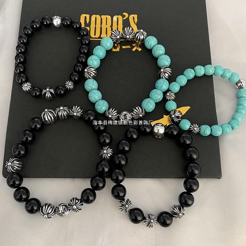 Chrome hearts obsidian turquoise bracelet